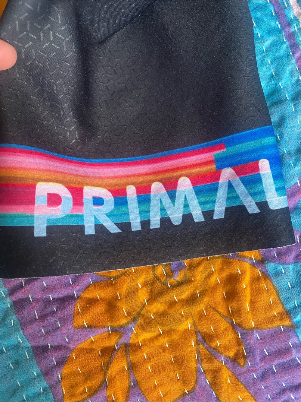 Primal ETHEROS Cycling Bib Shorts in Black with White Bib & Rainbow Accent - Picture 5 of 7